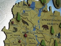Декоративная карта России из дерева на стену «Родина моя» 2500×1492 мм — фото 5