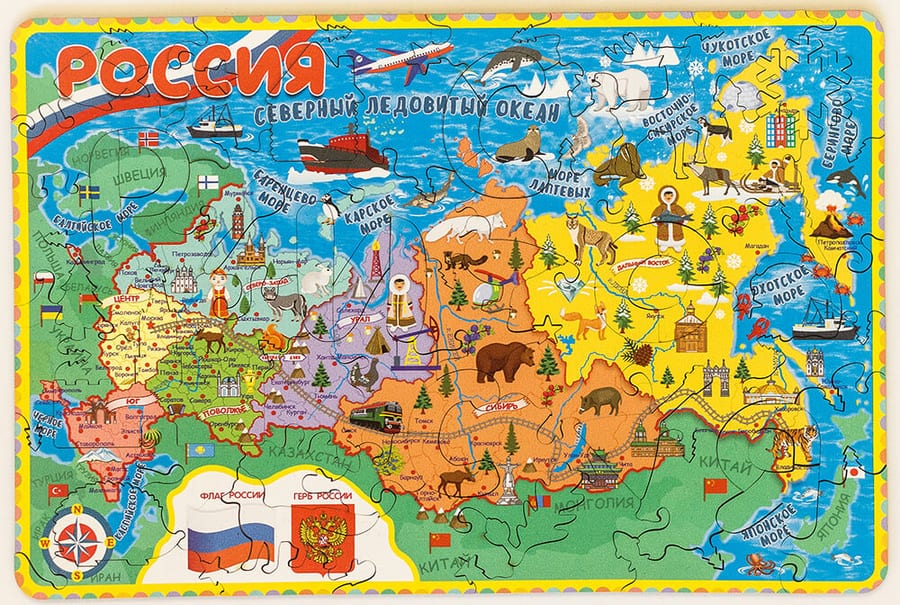 Деревянный пазл «Карта России»