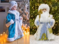 Новогодний комплект из елок и фигурок Деда Мороза и Снегурочки — фото 5