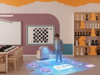 Образовательный интерактивный комплекс «Мобильный интерактивный «КУБ» АЛМА 2 в 1 для пола и стены» — фото 2