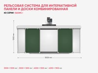 Рельсовая система для интерактивной панели и доски комбинированная из серии «Базис» — фото 2