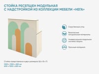 Стойка ресепшен модульная с надстройкой из коллекции мебели «НЕГА» — фото 2