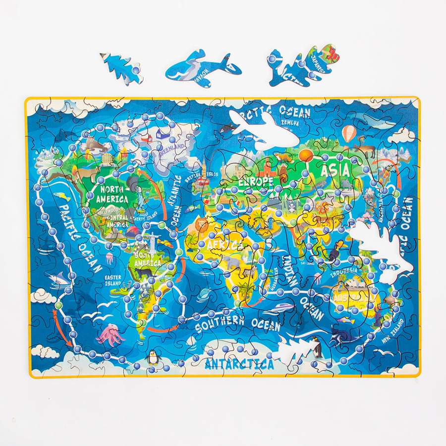 World map puzzle / Пазл карта мира на английском языке